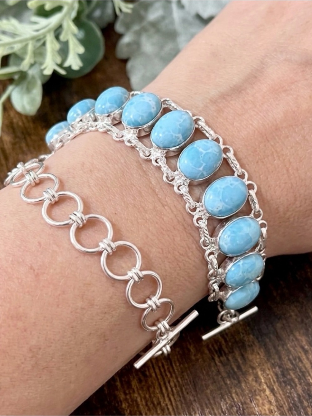 Larimar Sterling silver 925 stamped Bracelet 🔥🔥🔥🔥